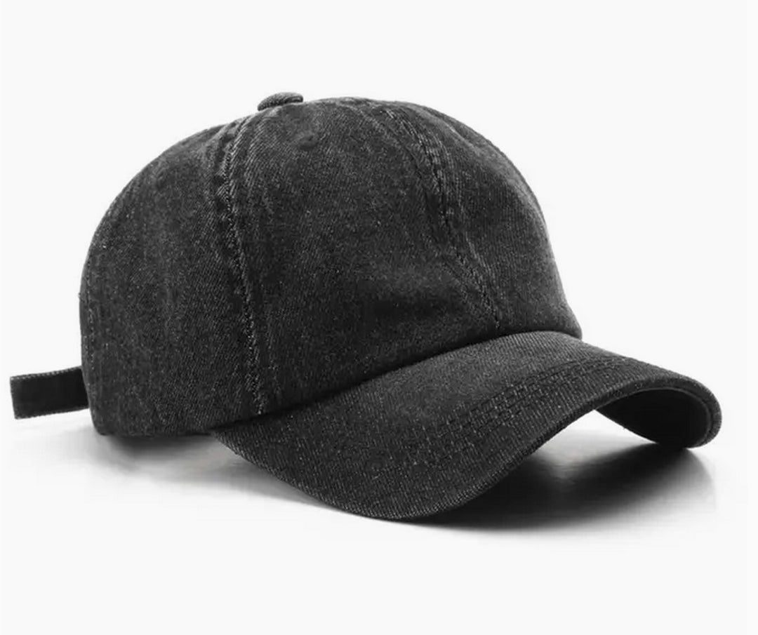 Black Denim Ball Cap